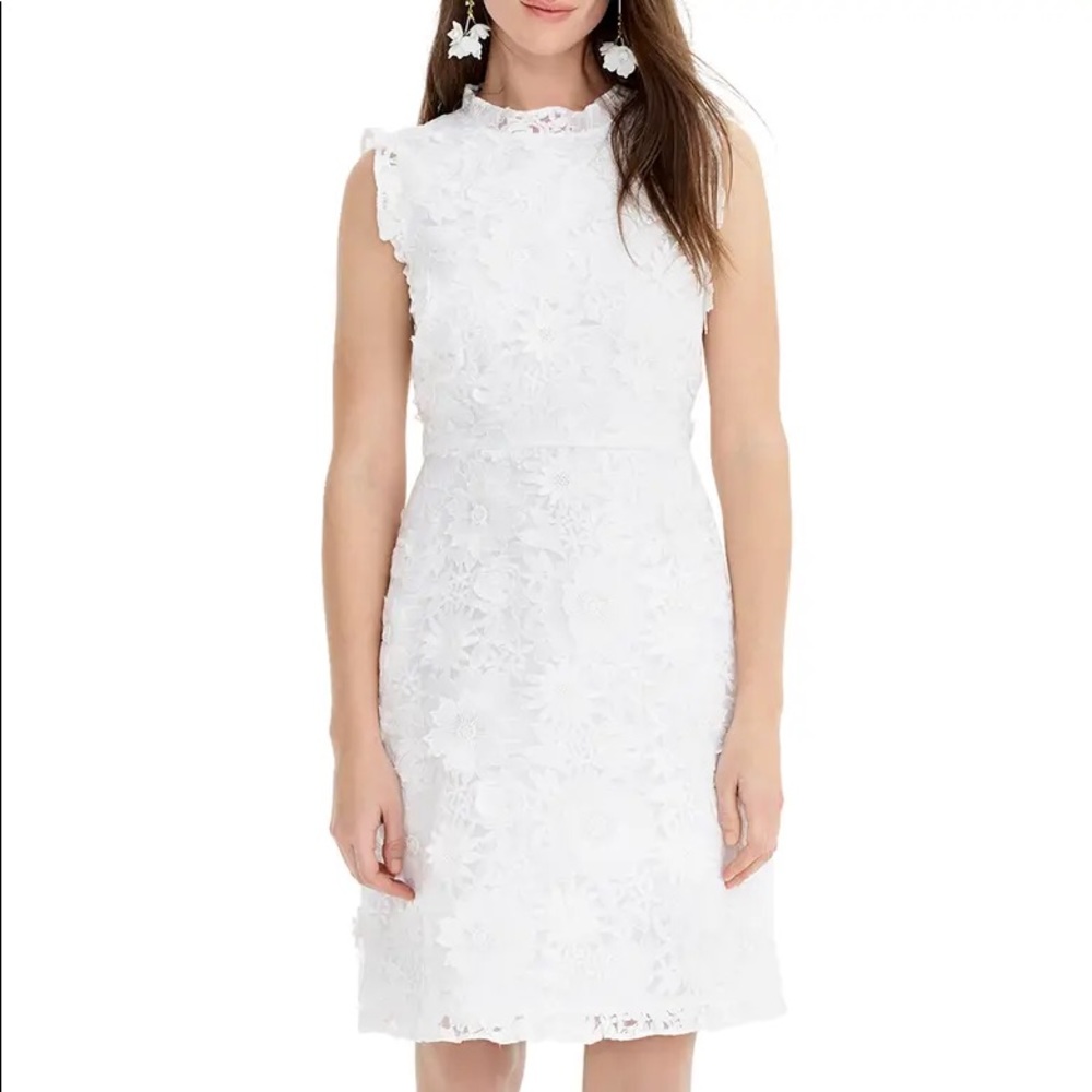 NWT J. Crew Floral Lace 3D Flower A Line Dress
